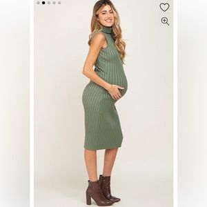 {PINK BLUSH} Endless Blu green maxi thick stretchy maternity dress S